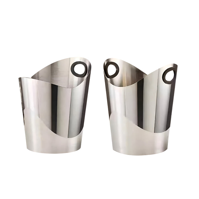 Stainless Steel Ice Bucket Silver Finish with Carry Handle