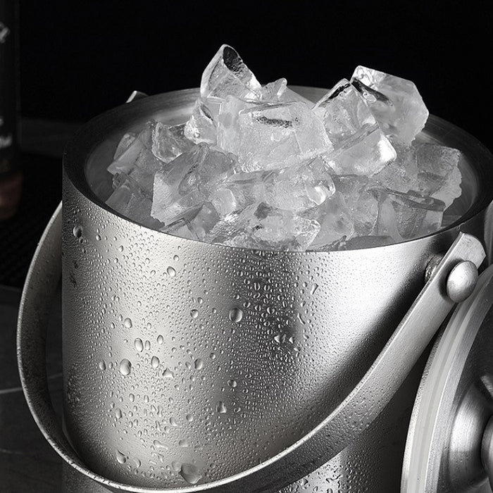 1.6L 3L Stainless Steel Ice Bucket with Handle and Lid