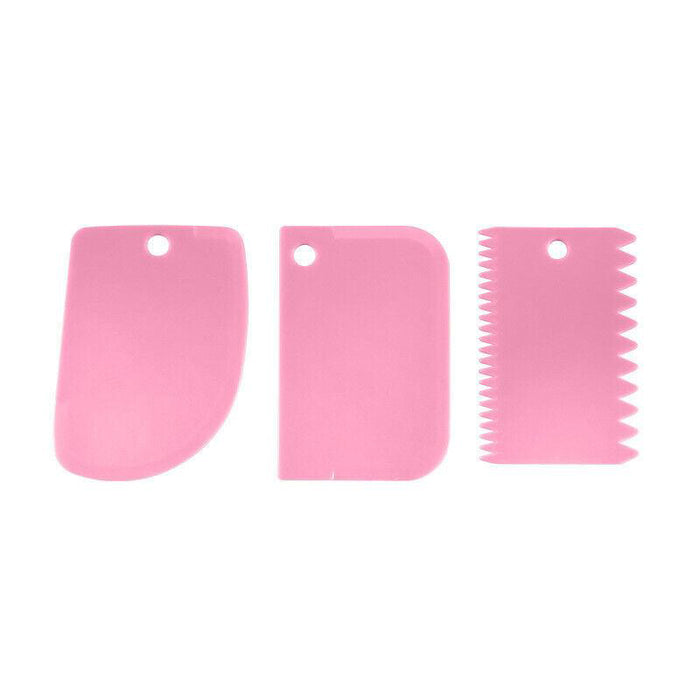 3 Pcs Plastic Dough Scrapers Jagged Cutters Icing Tools