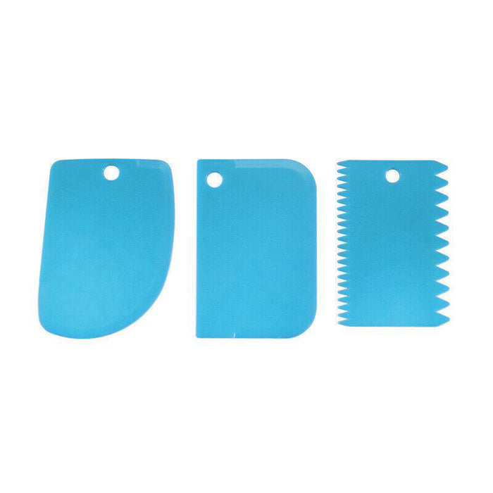 3 Pcs Plastic Dough Scrapers Jagged Cutters Icing Tools