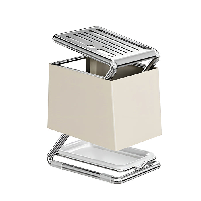 Kitchen Drain Knife Holder Carbon Steel Rack White Grey