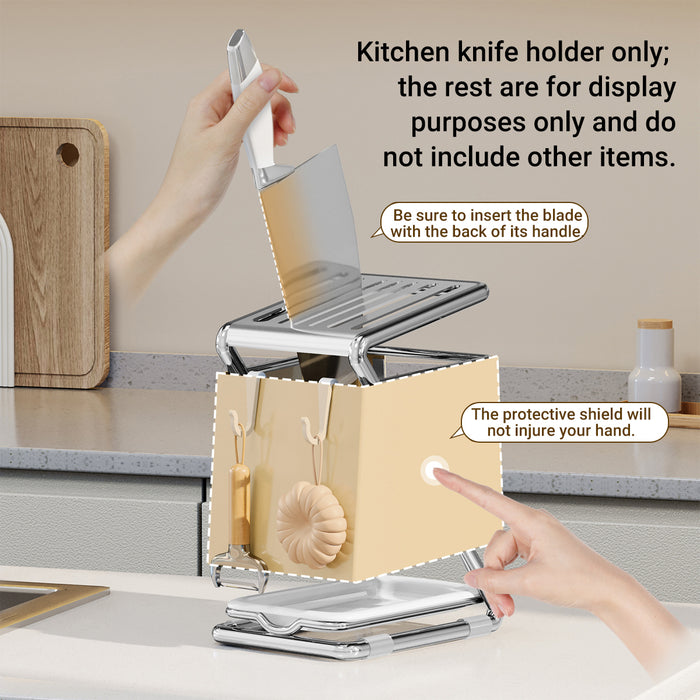 Kitchen Drain Knife Holder Carbon Steel Rack White Grey