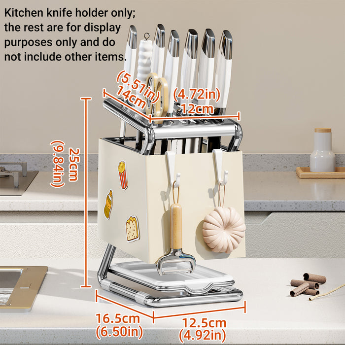 Kitchen Drain Knife Holder Carbon Steel Rack White Grey