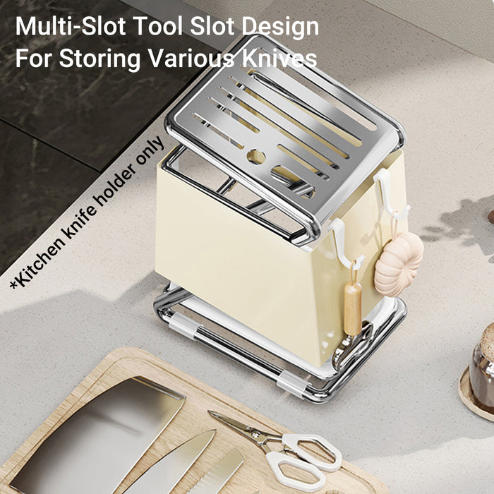 Kitchen Drain Knife Holder Carbon Steel Rack White Grey