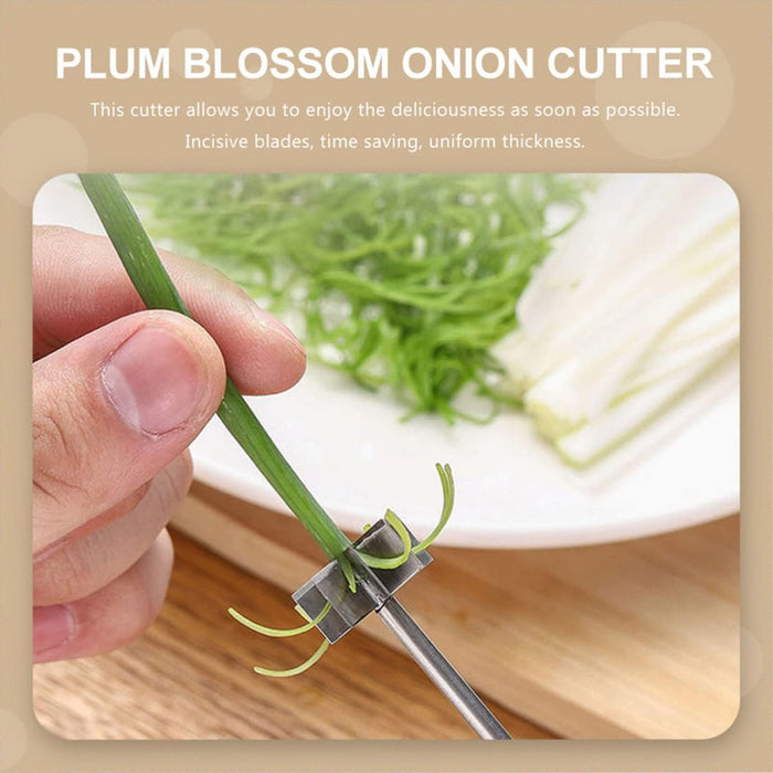 Stainless Steel Scallion Knife – Multi-Blade Vegetable Cutter