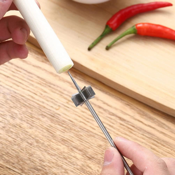 Stainless Steel Scallion Knife – Multi-Blade Vegetable Cutter