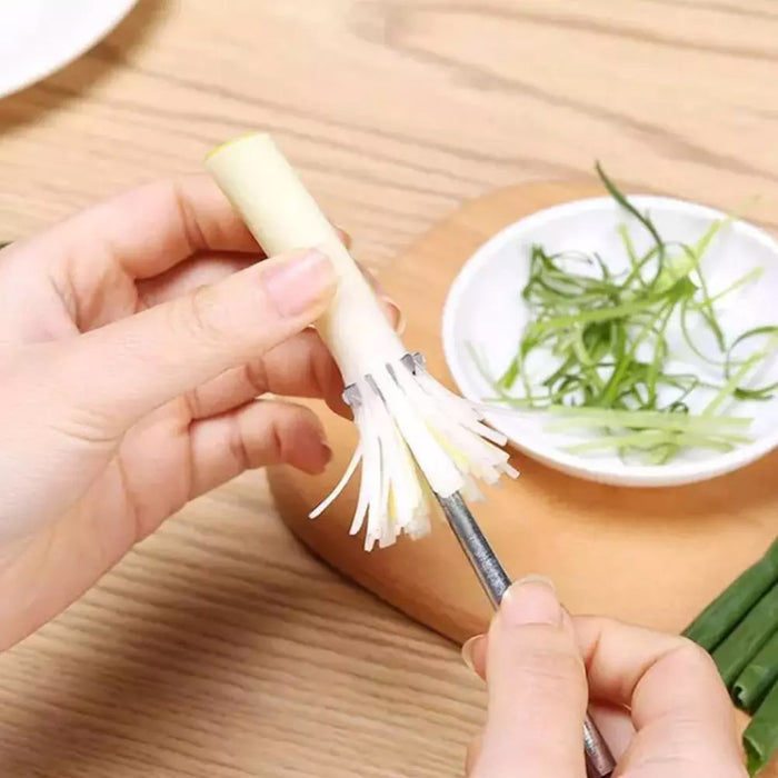 Stainless Steel Scallion Knife – Multi-Blade Vegetable Cutter