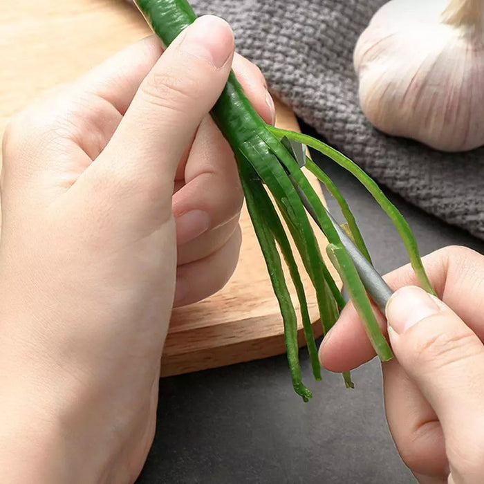 Stainless Steel Scallion Knife – Multi-Blade Vegetable Cutter