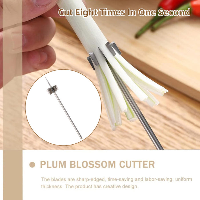 Stainless Steel Scallion Knife – Multi-Blade Vegetable Cutter