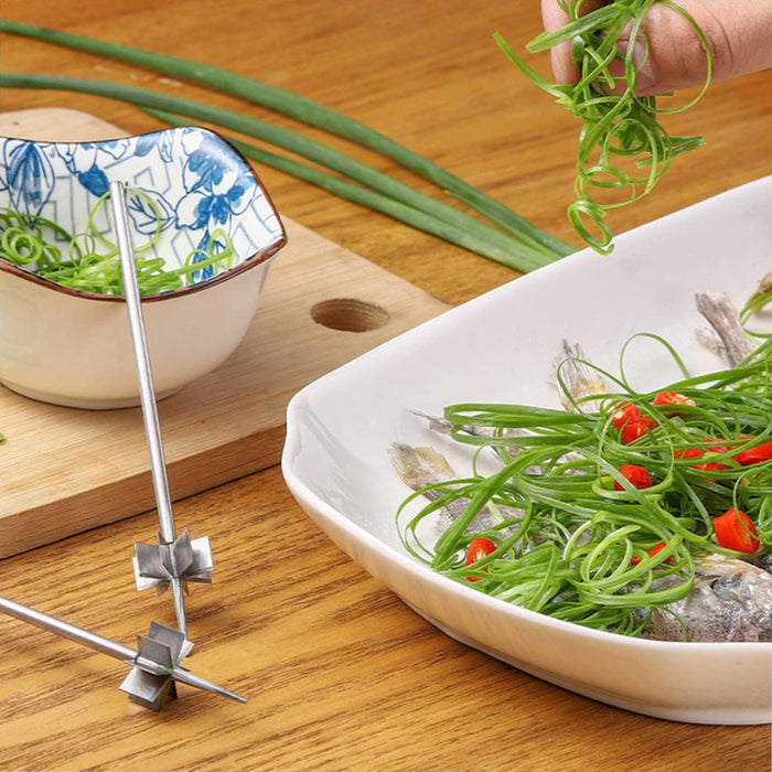 Stainless Steel Scallion Knife – Multi-Blade Vegetable Cutter