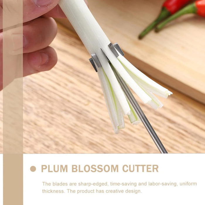 Stainless Steel Scallion Knife – Multi-Blade Vegetable Cutter