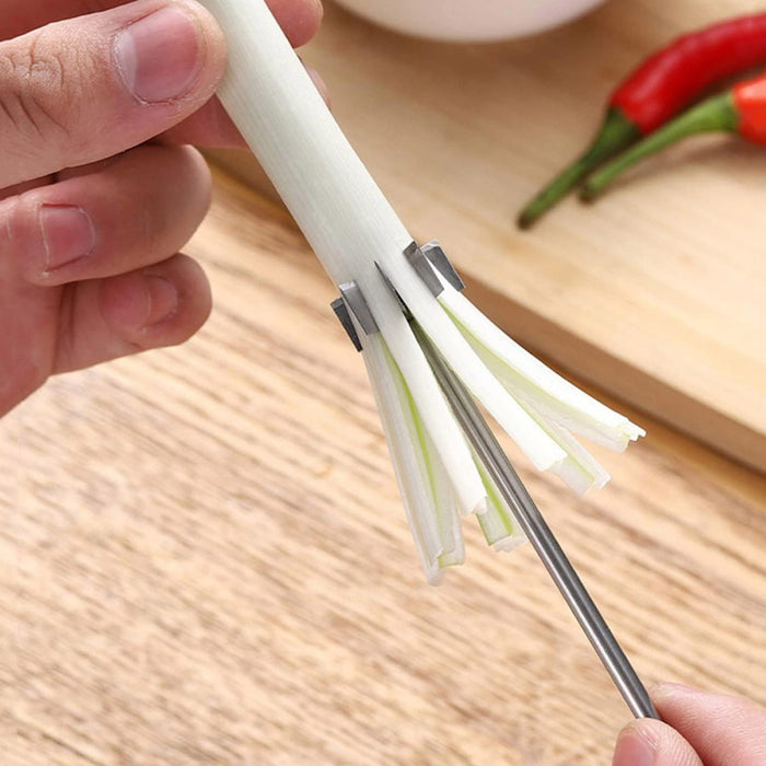 Stainless Steel Scallion Knife – Multi-Blade Vegetable Cutter