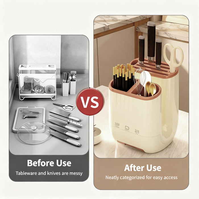 Kitchen Knife Organizer PP With Drainage Cutting Board Slot