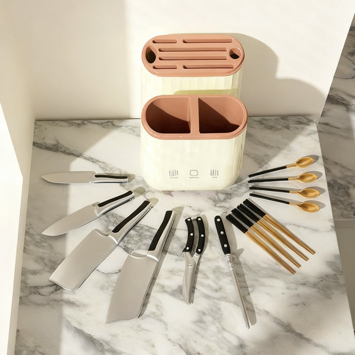 Kitchen Knife Organizer PP With Drainage Cutting Board Slot
