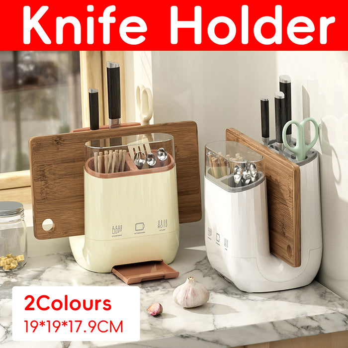 Kitchen Knife Organizer PP With Drainage Cutting Board Slot