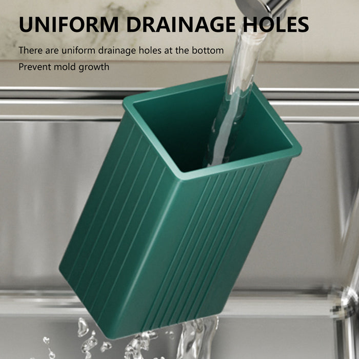 Kitchen Knife Block Holder with Drip Tray PP Stainless Steel