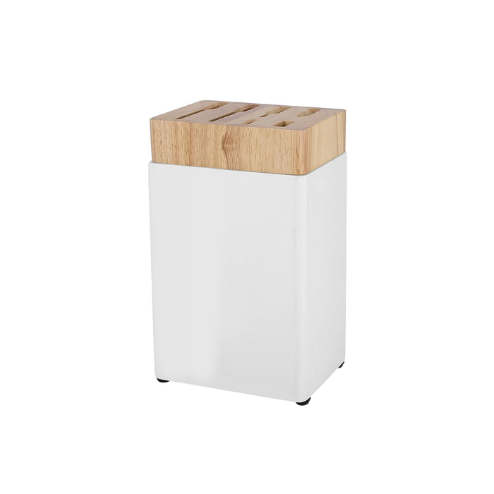 Kitchen Knife Storage Rack 6 Slot Solid Wood Drainage Base