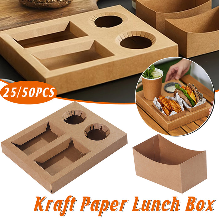 Meal Box for Hamburger Sandwich Snack Packaging, 25/50pcs