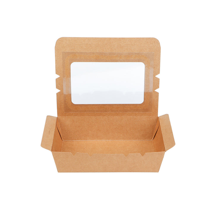 Kraft Paper Takeaway Box with Open Window, 50pcs