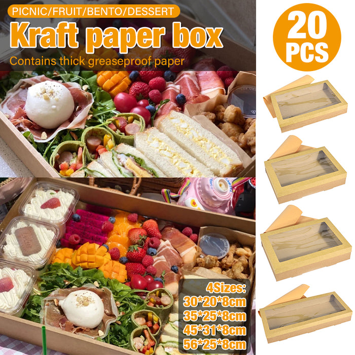 20 Pcs Kraft Bakery Boxes for Cookies Cakes and Pies
