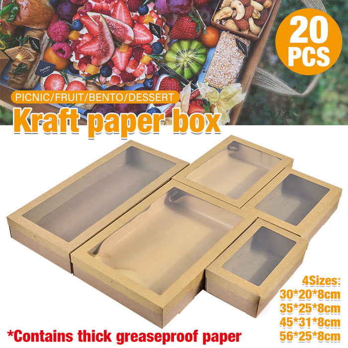20 Pcs Kraft Bakery Boxes for Cookies Cakes and Pies