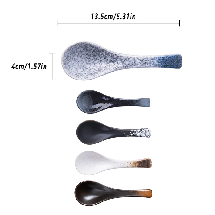 5pcs Ceramic Soup Spoons