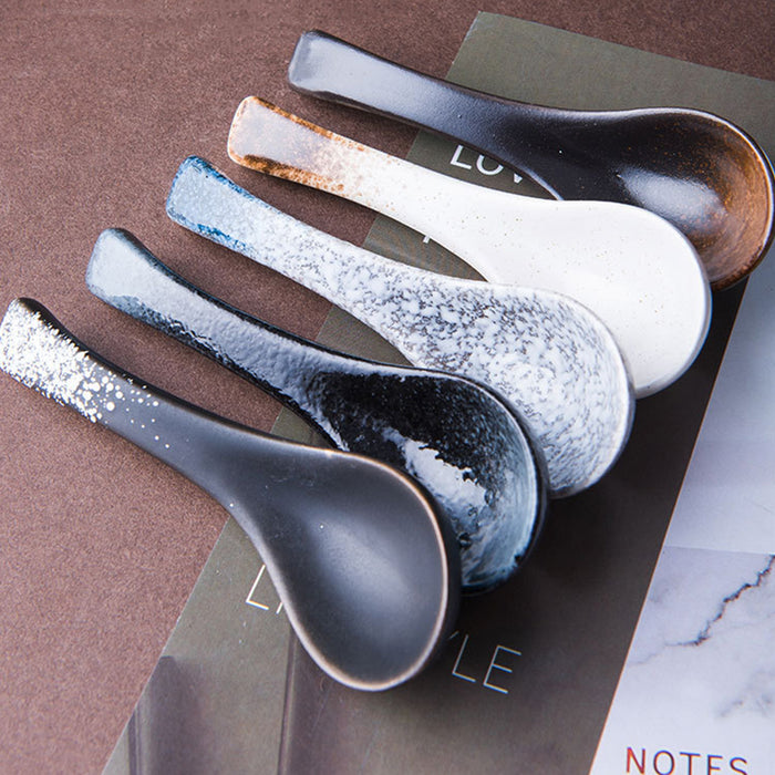 5pcs Ceramic Soup Spoons