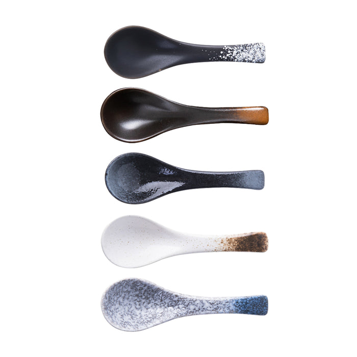 5pcs Ceramic Soup Spoons