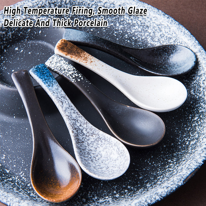 5pcs Ceramic Soup Spoons