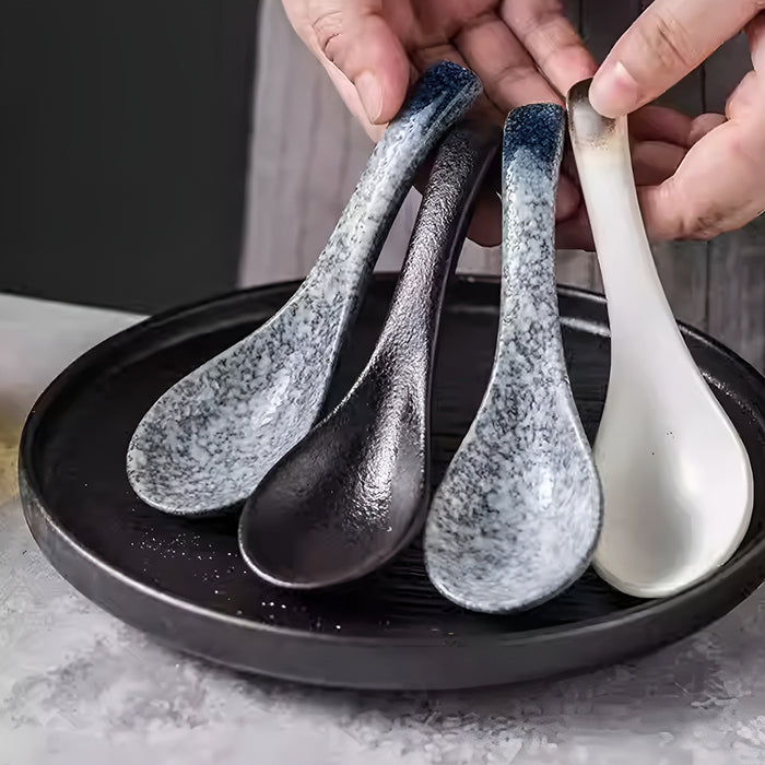 5pcs Ceramic Soup Spoons