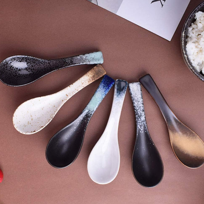 5pcs Ceramic Soup Spoons