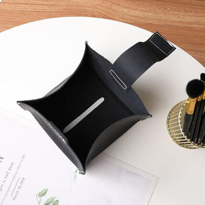 PU Leather Tissue Box Cover Foldable with Velcro Refill in 7 Colors
