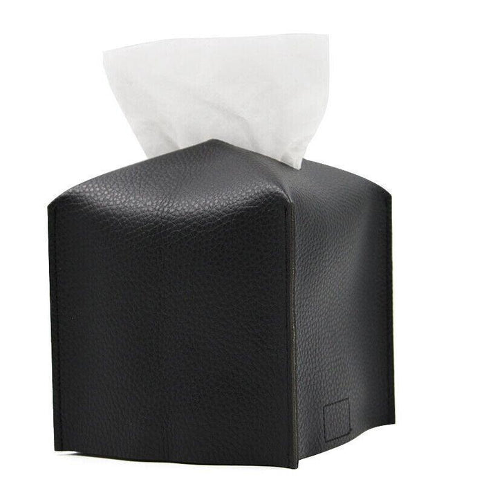 PU Leather Tissue Box Cover Foldable with Velcro Refill in 7 Colors