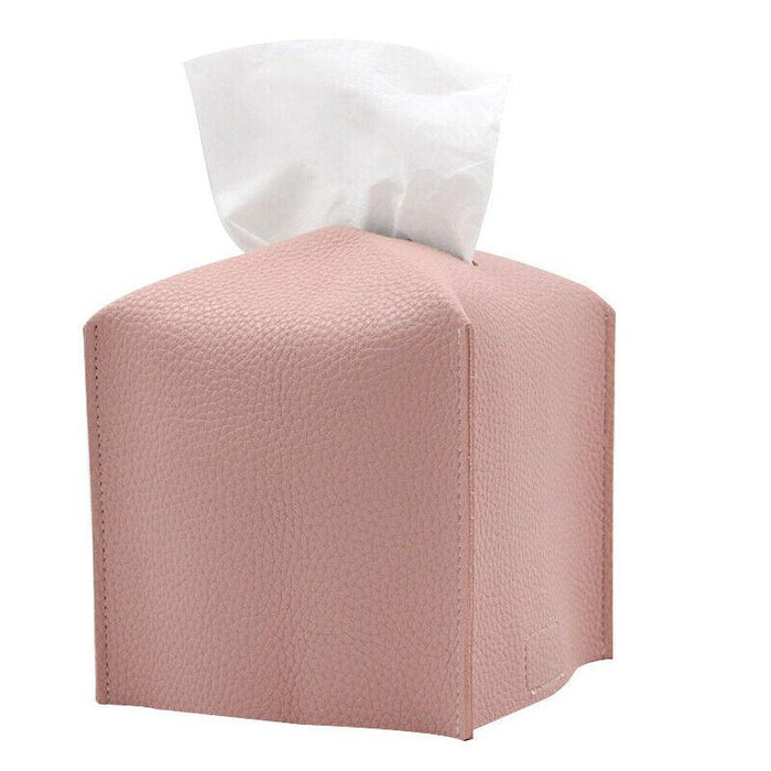 PU Leather Tissue Box Cover Foldable with Velcro Refill in 7 Colors
