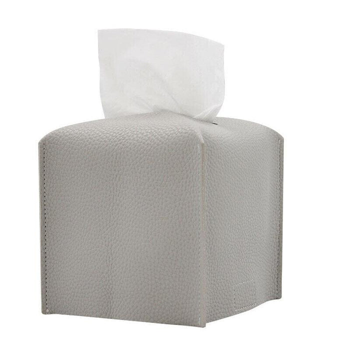 PU Leather Tissue Box Cover Foldable with Velcro Refill in 7 Colors