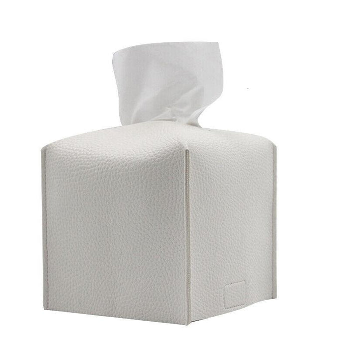 PU Leather Tissue Box Cover Foldable with Velcro Refill in 7 Colors