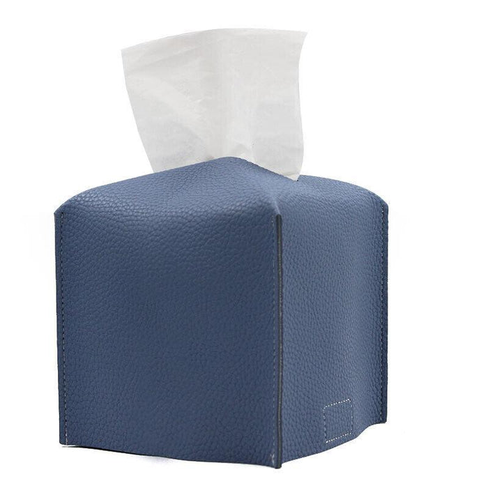 PU Leather Tissue Box Cover Foldable with Velcro Refill in 7 Colors