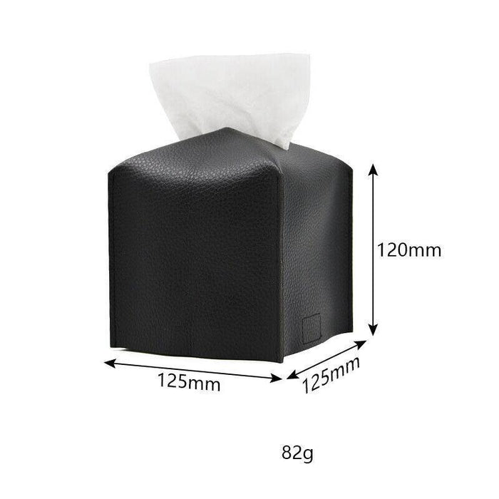 PU Leather Tissue Box Cover Foldable with Velcro Refill in 7 Colors