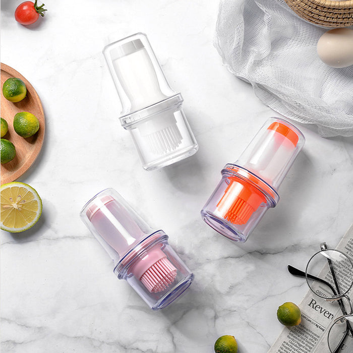 Press Type Silicone Oil Brush with Storage Bottle for Cooking