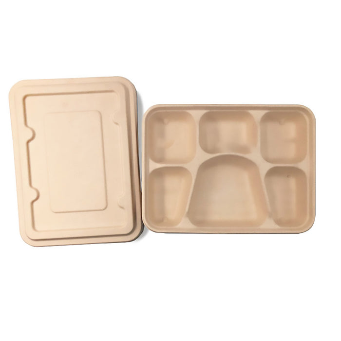 25 / 50 Pcs Biodegradable Lunch Boxes Microwave Safe -20°C to 120°C Multi-Compartment