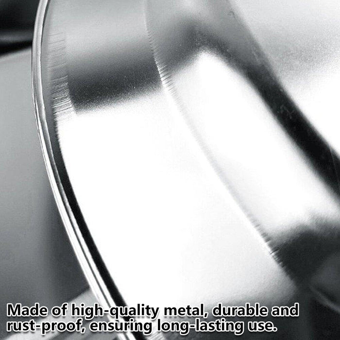 4pcs Stainless Steel Round Dinner Plates 4 Compartment Food Serving Trays Set