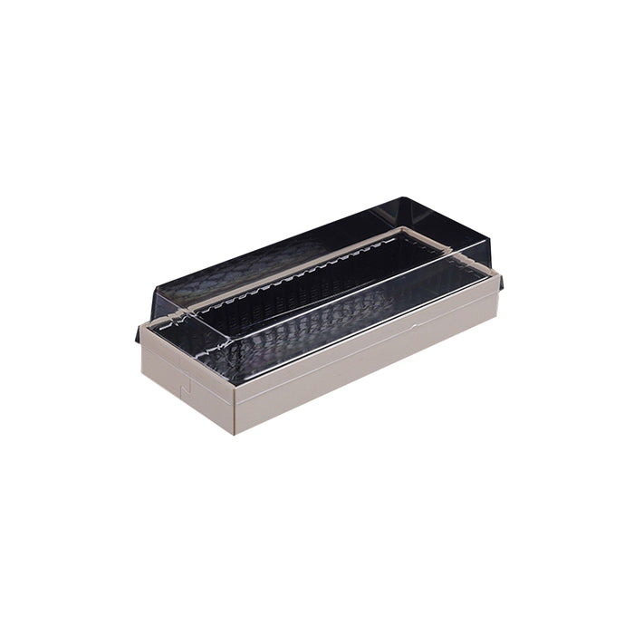 20 Pcs Disposable Sushi Bento Lunch Boxes Wooden Base Transparent Lid 3 Sizes