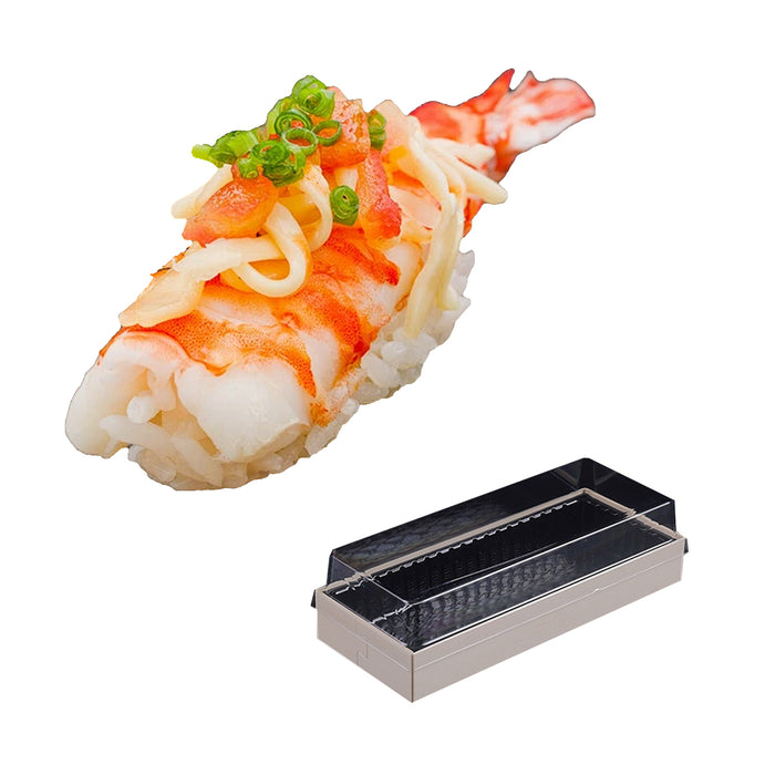 20 Pcs Disposable Sushi Bento Lunch Boxes Wooden Base Transparent Lid 3 Sizes
