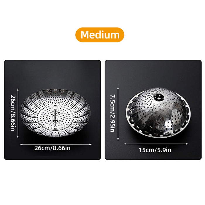 Stainless Steel Steamer Basket, Expandable, Collapsible for Easy Storage