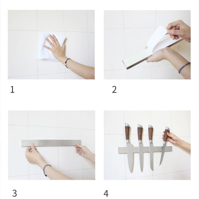 Magnetic Knife Holder Stainless Steel Wall Mount 30/40/50 cm