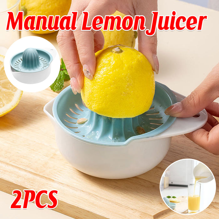 2 Pcs Manual Lemon Juicers Food-Grade ABS with V-Spout