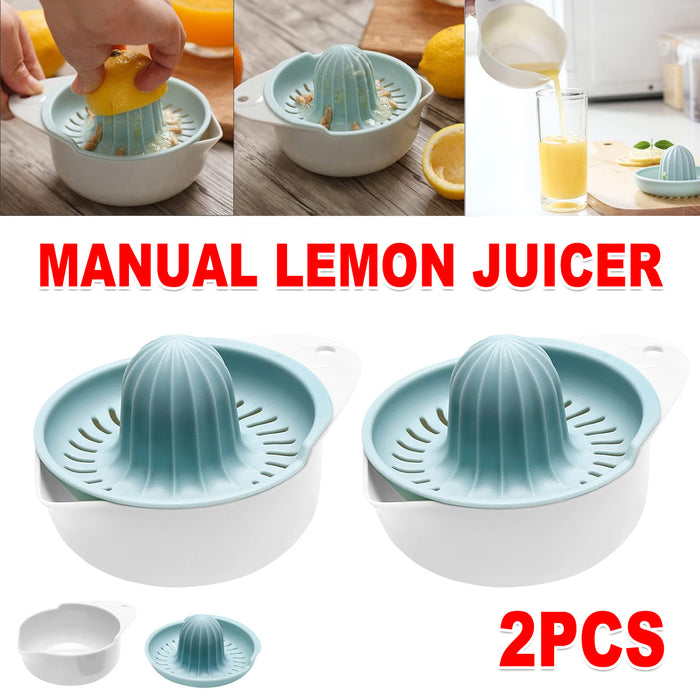 2 Pcs Manual Lemon Juicers Food-Grade ABS with V-Spout