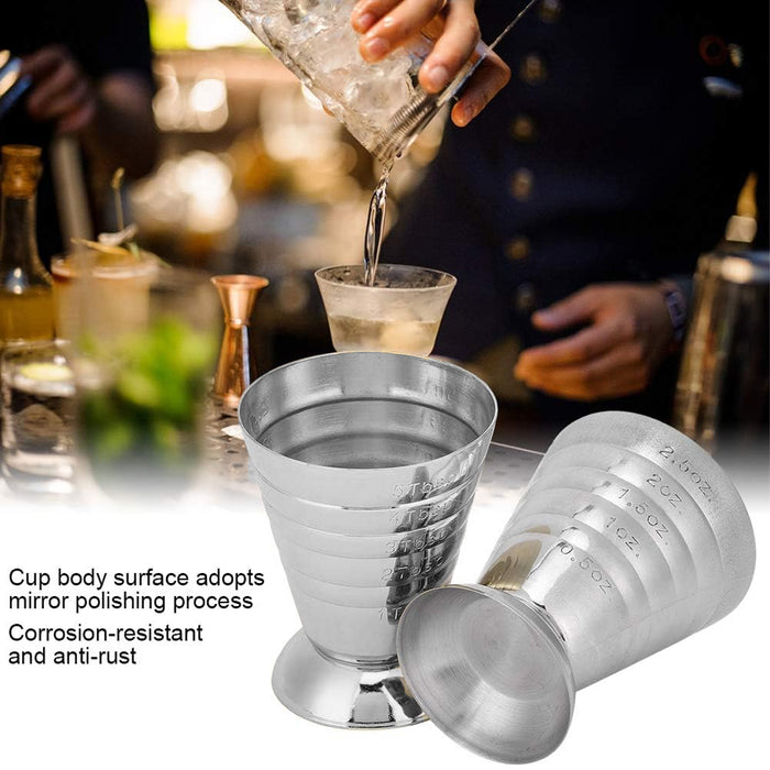 1 Pc 75ml Stainless Steel Cocktail Jigger With Etched Scale