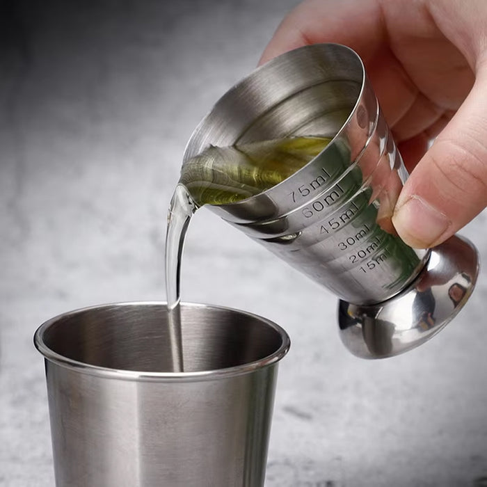 1 Pc 75ml Stainless Steel Cocktail Jigger With Etched Scale