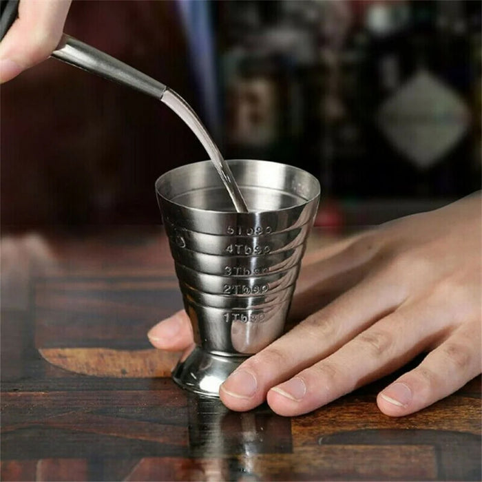 1 Pc 75ml Stainless Steel Cocktail Jigger With Etched Scale